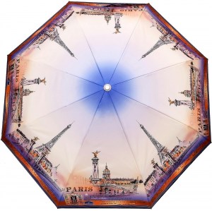 Зонт с Парижем, Три Слона женский, полный автомат, 3 сл.,арт.3833-2